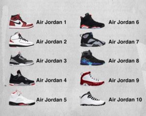 Jordans 3, 4, 5, 6, and 9