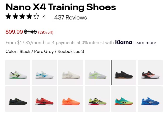 Reebok Nano X4 colors