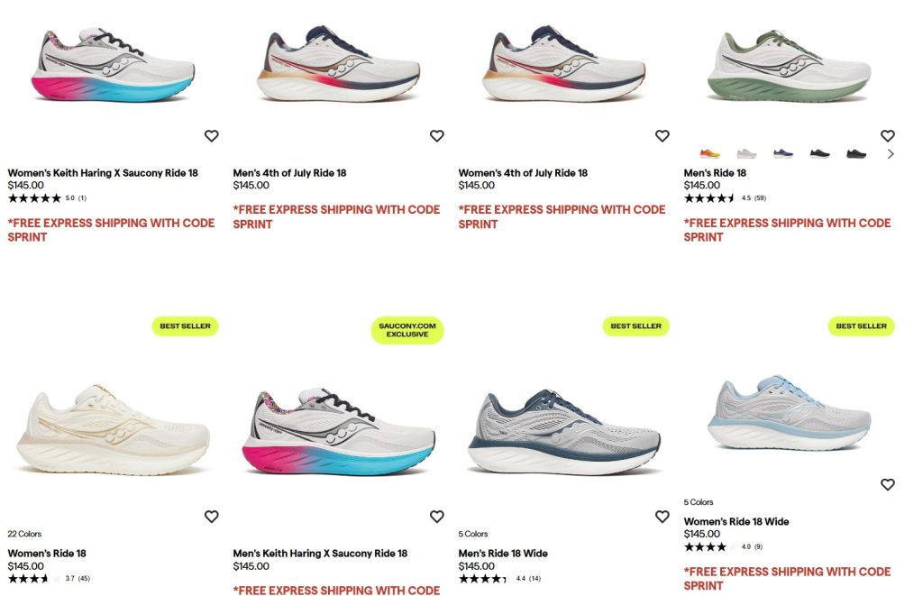 saucony ride 18 all models