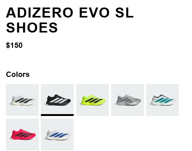 Adizero EVO SL Shoes colors