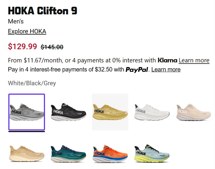 men's Hoka Clifton 9 color