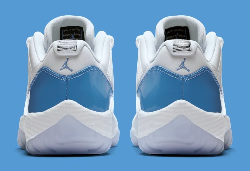 Air Jordan 11 Low University Blue heels