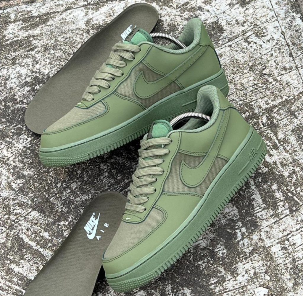 Nike Air Force 1 '07 LX Oil Green on the floor