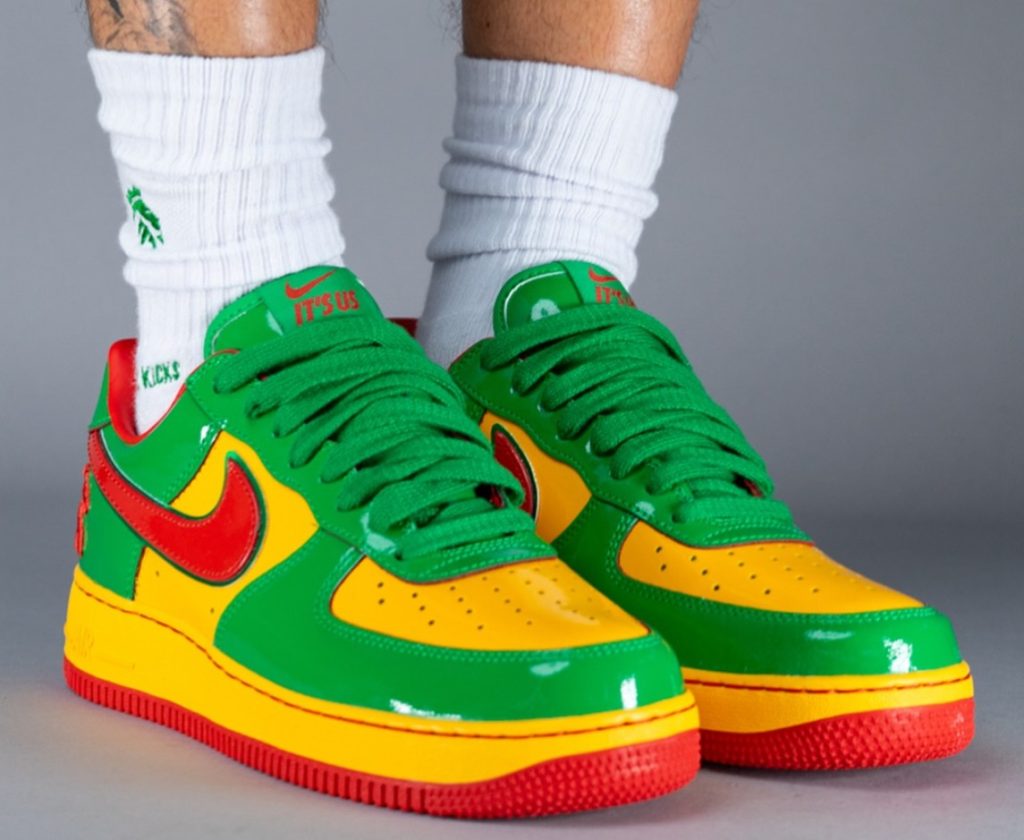 Nike Air Force 1 Low Lil Yachty Concrete Boys Lucky Green on foot