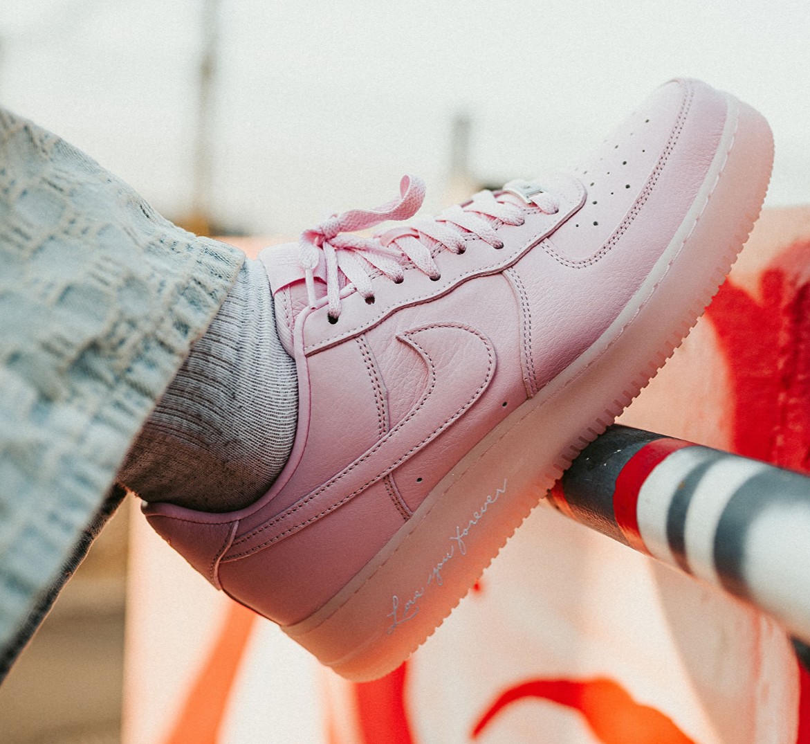 Nocta air force 1 pink foam on foot