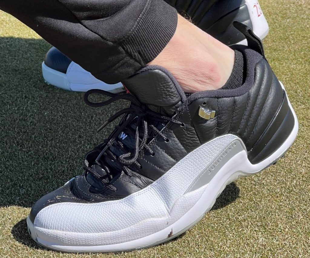 air jordan 12 retro gray and wolf on feet