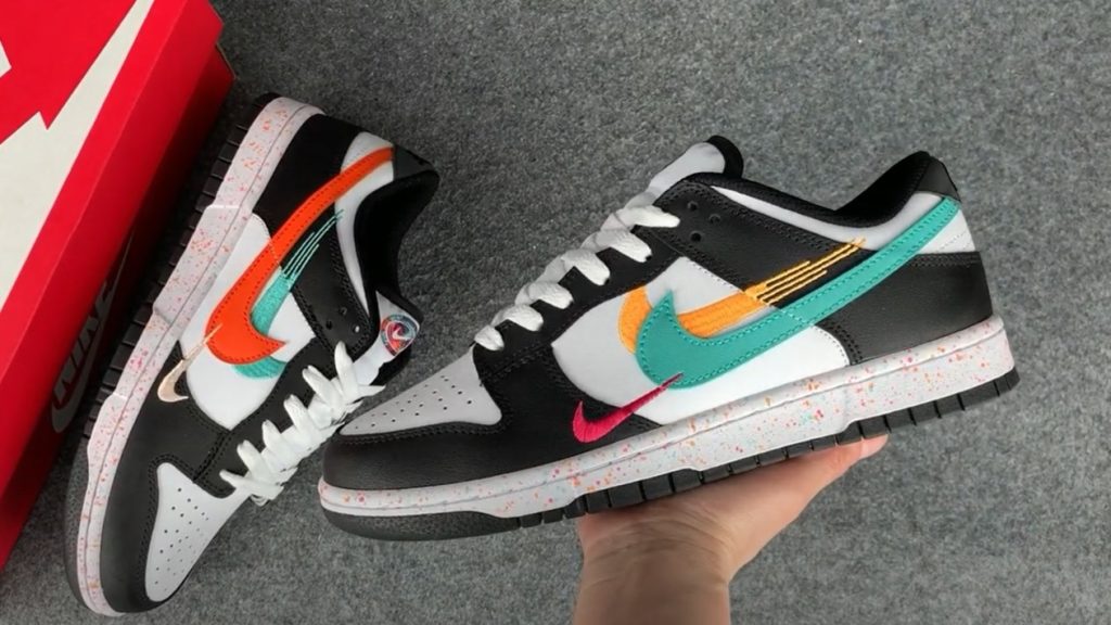 nike dunk low multiple swooshes white washed teal outbox