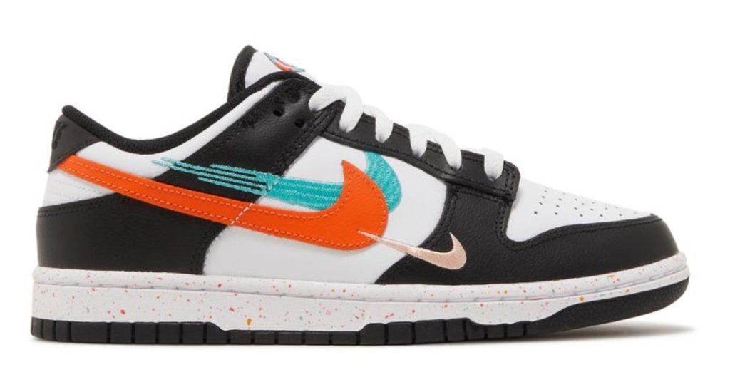 nike dunk low multiple swooshes white washed teal running shoe